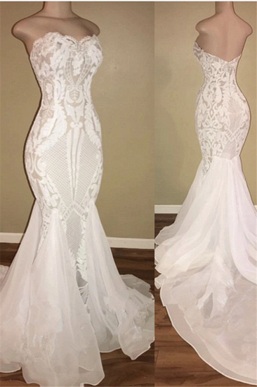 Different Sweetheart Mermaid White Summer Wedding Dresses on Sale_1