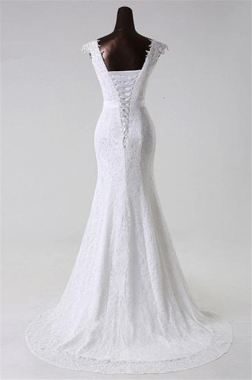 TsClothzone Gorgeous Lace Jewel Mermaid White Brautkleider mit Applikationen Online_3