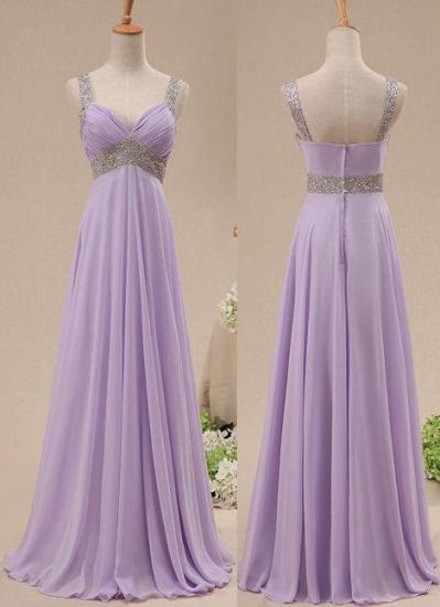 Crystal Lavender Chiffon 2022 Popular Long Prom Dress With Beadings_2