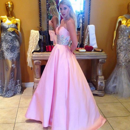 Cute Pink Sweetheart Empire Prom Dress Latest Sweep Train Formal Occasion Dress_3