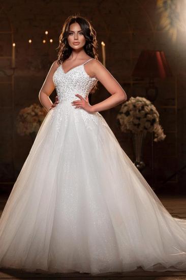 A-line sweetheart White wedding dress_1