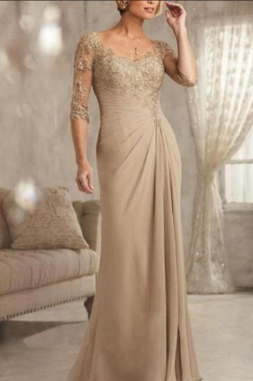 Elegantes Chiffon-Kleid für die Brautmutter mit halben Ärmeln