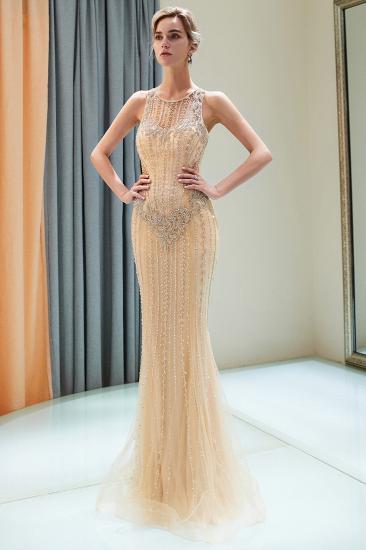 MATILDA | Mermaid Floor Length Sleeveless Beading Golden Evening Dresses_6