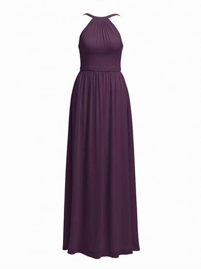 Grape Maxi Formal Long Halter Chiffon Bridesmaid Dress
