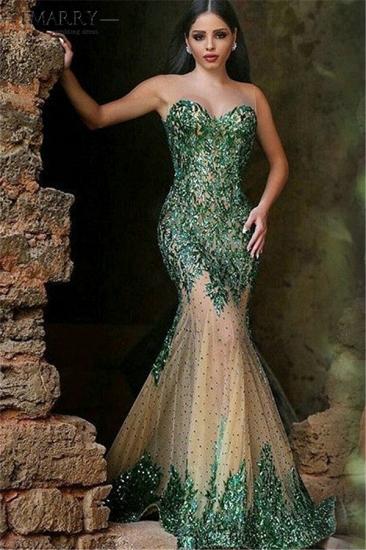 2022 Sparkly Beads Sequins Mermaid Prom Dress Sheer Tulle Prom Gowns_2