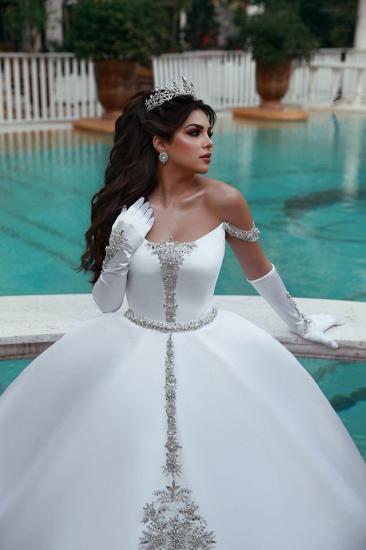 Ball Gown Off-the-Shoulder Sleeveless Appliques Wedding Dress_2