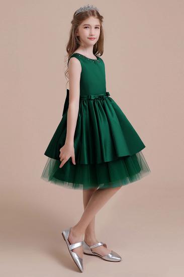 Lovely Tulle A-line Flower Girl Dress | Bow Beading Satin Little Girls Pegeant Dress Online_4