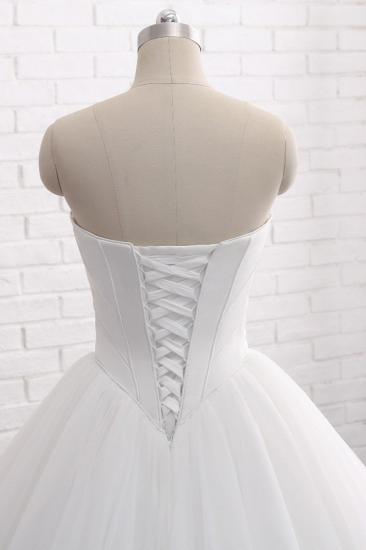 TsClothzone Chic Ball Gown Strapless White Tulle Wedding Dress Sleeveless Bridal Gowns On Sale_6