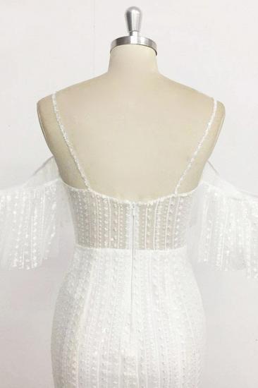 TsClothzone Stylish Sleeveless V-Neck Ivory Wedding Dresses Spaghetti Straps Pearls Bridal Gowns On Sale_7
