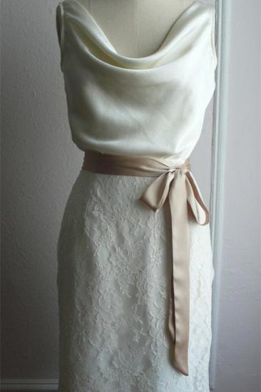 White Bowknot Knee Length Wedding Dress Cheap Plus Size Bridesmaid Dress