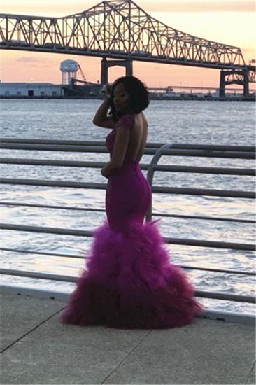 Elegant High Neck Mermaid Ruffles Prom Dresses | Cap Sleeve Lace Sexy Sheer Graduation Dress_5