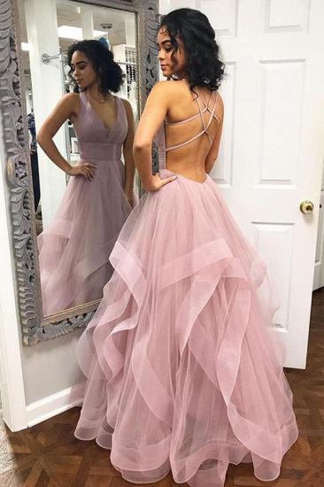 A-Line Sexy Pink Halter Ruffle Sleeveless Prom Dresses