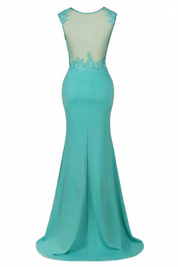Arrick | Mint Green round neck Cap sleeve Lace appliques Prom Dress_10
