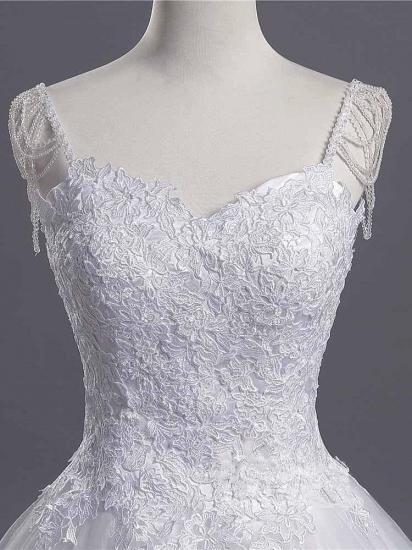 Sweetheart Beading Appliques A-line Wedding Dresses | Chic Tulle Pleated Bridal Gowns_3