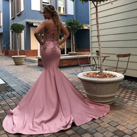 Fashionable Spaghetti Straps Appliques Sexy Mermaid Prom Dresses | Trendy Crossed Shoulder strap Long Evening Dresses_2