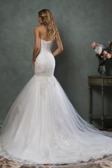 Sexy Tulle Sweetheart Ruffles Bridal Gown Latest Lace Applique Custom Made 2022 Wedding Dress_3