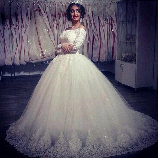 Ball Gown Wedding Dresses Long Sleeves Off Shoulder High Quality Bridal Gowns_3
