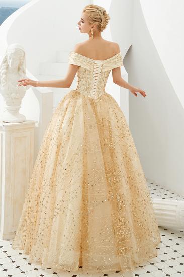 Herman | Luxury Off-the-shoulder Ball Gown for Prom/Evening with Sparkly Floral Appliques_3