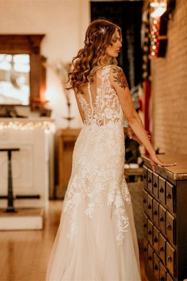 Elegant Wedding Dresses V Neckline | Wedding dresses mermaid lace_3