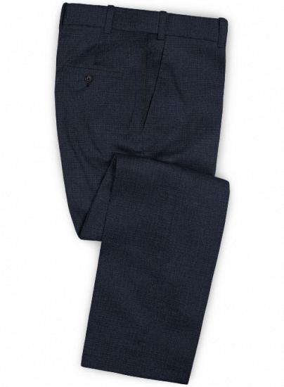 Blauer zweiteiliger Strickanzug aus Wollmischung ｜ Business-Anzug_3