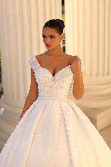 Designer wedding dresses A line | Satin Wedding Dress Online_3