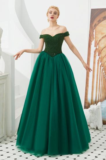 Harry | Elegant Emerald green Off-the-shoulder Ball Gown Dress for Prom/Evening_8