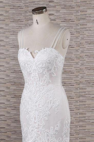 Gorgeous Spaghetti Straps Mermaid Wedding Dress | With Appliques Ivory Sleeveless Bridal Gowns_6
