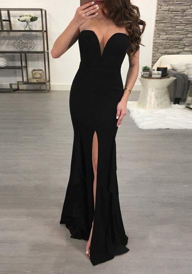 Sexy Black Sweetheart Evening Dress | 2022 Mermaid Prom Dress With Slit_3