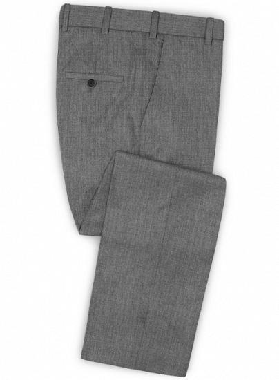 Anzug aus grauer Wolle mit fallendem Revers | zweiteiliger Anzug_3
