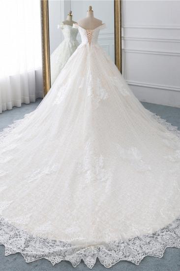 TsClothzone Luxury Ball Gown Off-the-Shoulder Lace Wedding Dress Sweetheart Sleeveless Appliques Bridal Gowns On Sale_3