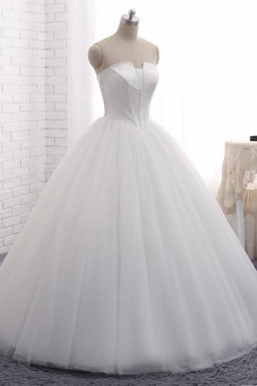 TsClothzone Chic Ball Gown Strapless White Tulle Wedding Dress Sleeveless Bridal Gowns On Sale_4