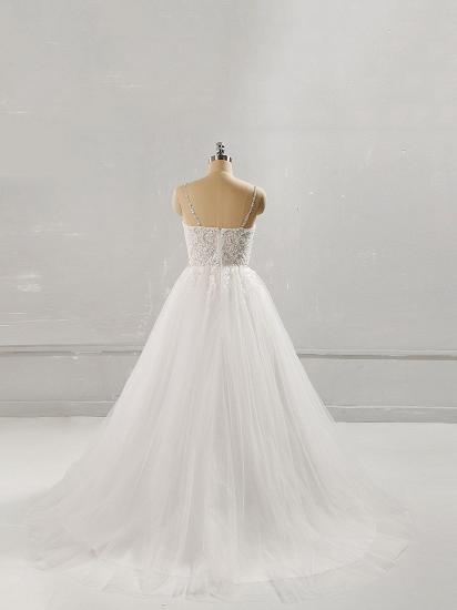 TsClothzone Gorgeous Sweetheart Lace Top White Long Wedding Dress Spaghetti Straps Sleeveless Bridal Gowns On Sale_3