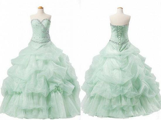 Elegant Sweetheart Crystal Ball Gown Quinceanera Dress Floor Length Tiered Custom Made Dresses with Beadings_4