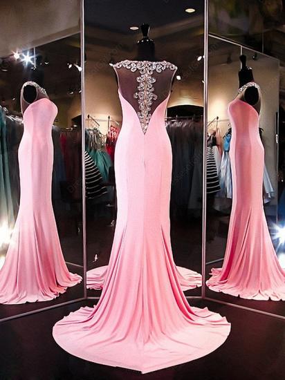 Crystal Sexy Mermaid 2022 Evening Dresses Sleeveless Beading Long Prom Dresses_3