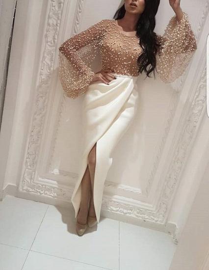 Mermaid Long Sleeves Front-slit Formal Evening Gowns
