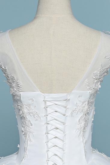 TsClothzone Chic Jewel Tüll Spitze Weißes Brautkleid Ärmellos Applikationen Brautkleider mit Blumen Online_7
