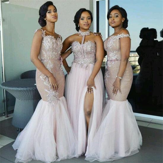 Elegant Pink Tulle Bridesmaid Dresses | Appliques Wedding Party Dress_4