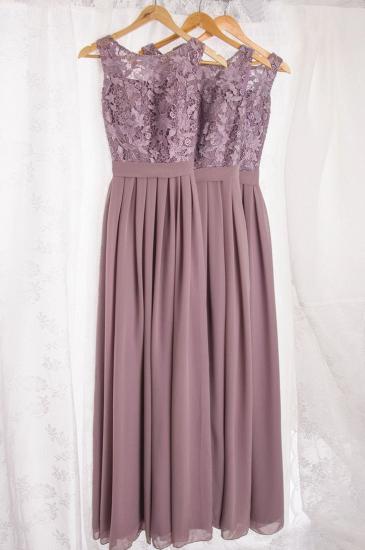 A-line Long Chiffon Lace Custom Bridesmaid Dress Affordable Elegant Formal Plus Size Wedding Party Dresses