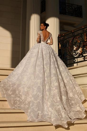 Elegante Brautkleider Prinzessin | Spitzenhochzeitskleider mit Ärmeln_2