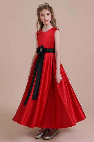 Modest Satin A-line Flower Girl Dress | Elegant Sleeveless Little Girls Dress for Wedding_6