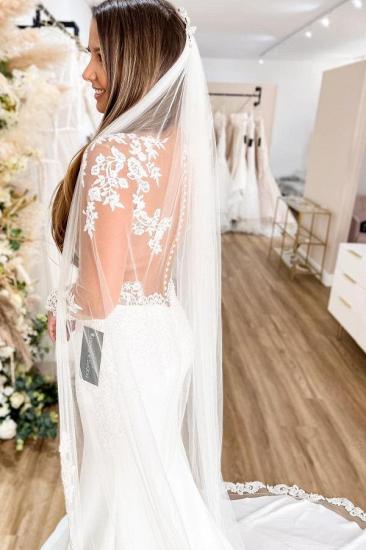 Hochzeitskleid Meerjungfrau mit Ärmeln | Satin Brautkleider online_3