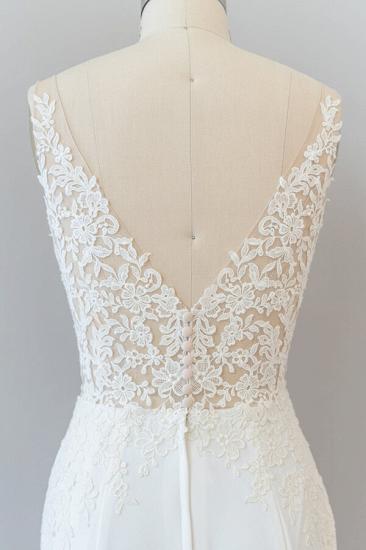 Cheap Lace Chiffon Sheath Wedding Dress_8