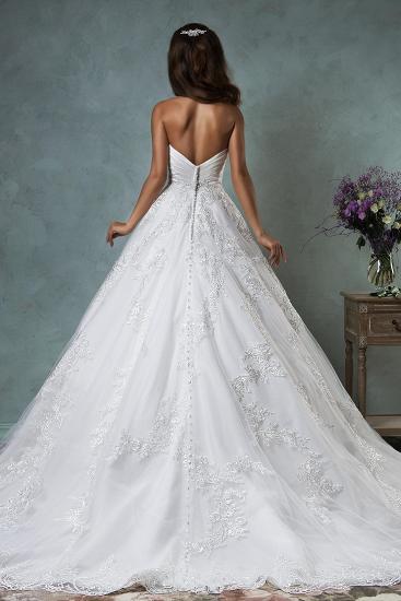 Sweetheart Tulle Applique Princess Dress Gorgeous Ruffles Court Train 2022 Wedding Dress_3