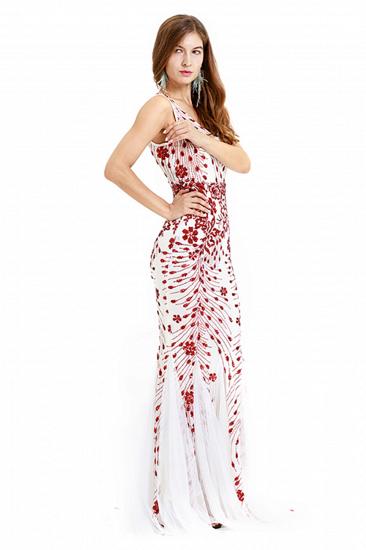 Elegant Deep V-neck Mermaid Evening Dress with Ruby Beads | Long Floor length Formal Dress_7