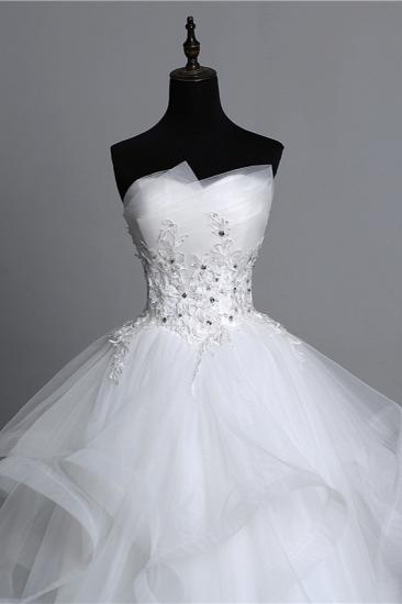 TsClothzone Gorgeous Strapless Tulle Layers Wedding Dress Appliques Beadings Bridal Gowns Online_6