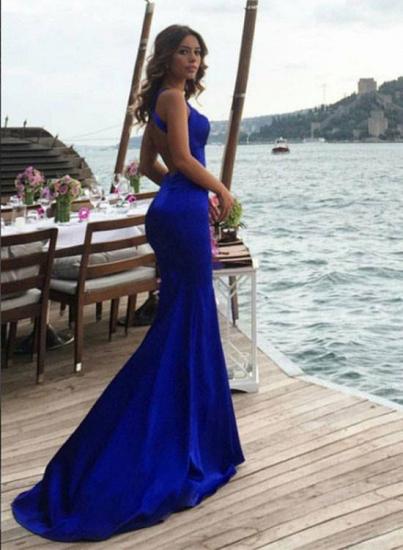 Gorgeous Royal Blue Criss-Cross Evening Dress Long Mermaid_3