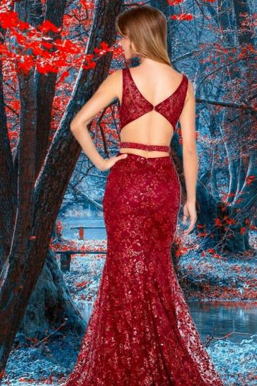 Wine red mermaid backless sequin formal evening dress_2