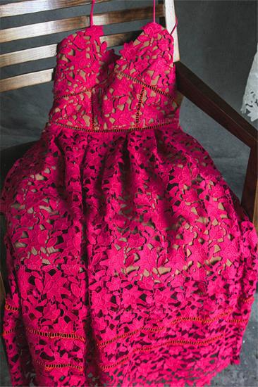 Spaghetti Strap Lace Tea Length Homecoming Dresses Cute Summer Beach Prom Dresses for Juniors_3