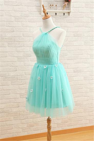 Cute Spaghetti Strap Tulle Mini Homecoming Dresses Lace-Up Ruffle Bowknot Elegant Short Dresses for Juniors