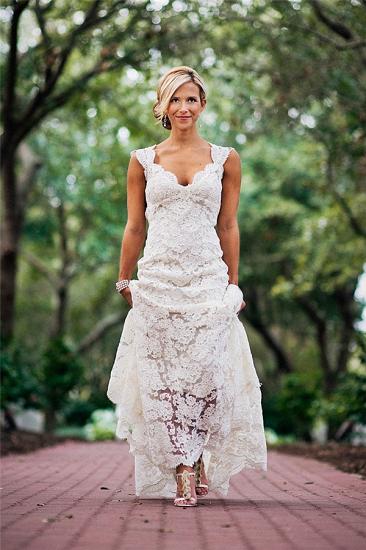 Elegant Full Lace Wedding Dress 2022 Open Back Sleeveless Summer Wedding Gowns